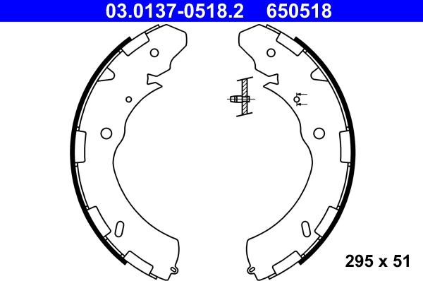 ATE 03.0137-0518.2 - Brake Shoe Set autospares.lv