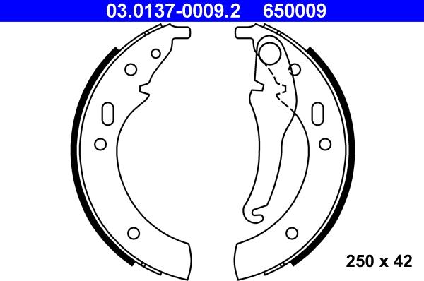 ATE 03.0137-0009.2 - Brake Shoe Set autospares.lv