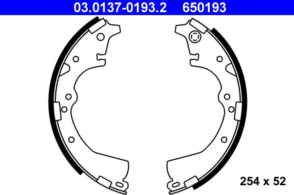 ATE 03.0137-0193.2 - Brake Shoe Set autospares.lv