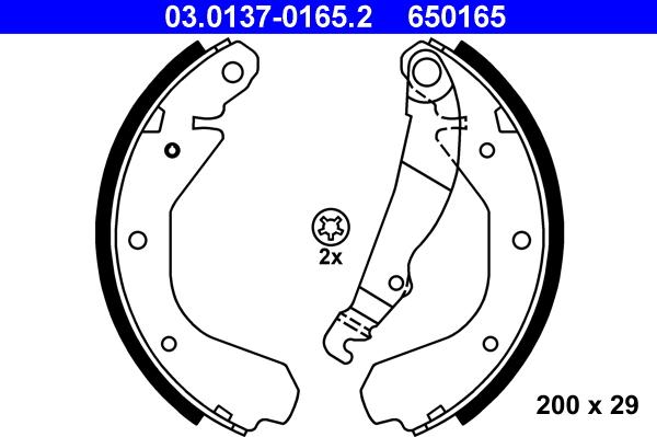 ATE 03.0137-0165.2 - Brake Shoe Set autospares.lv