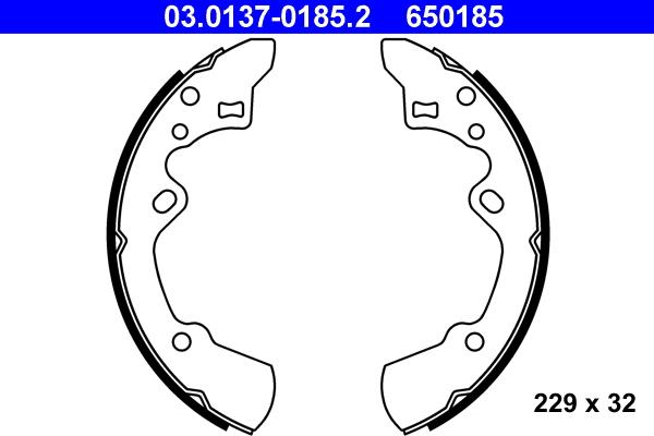 ATE 03.0137-0185.2 - Brake Shoe Set autospares.lv