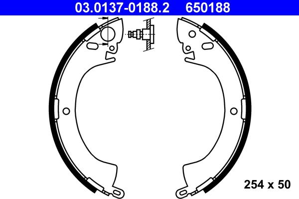 ATE 03.0137-0188.2 - Brake Shoe Set autospares.lv