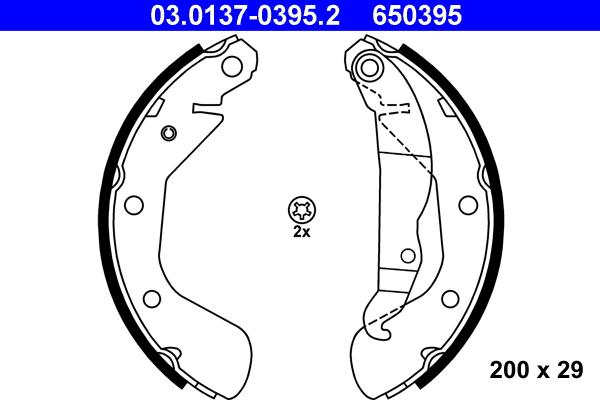 ATE 03.0137-0395.2 - Brake Shoe Set autospares.lv