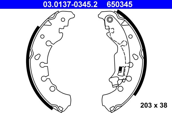 ATE 03.0137-0345.2 - Brake Shoe Set autospares.lv