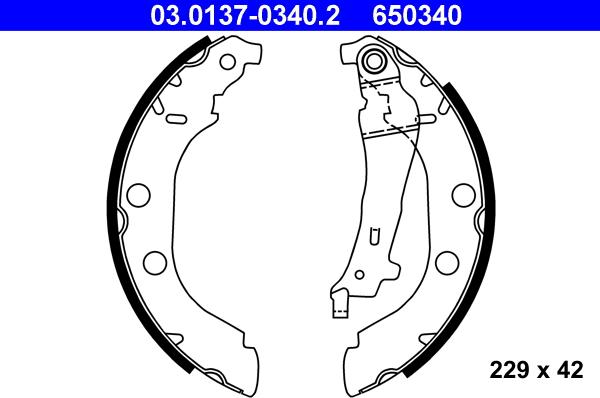 ATE 03.0137-0340.2 - Brake Shoe Set autospares.lv