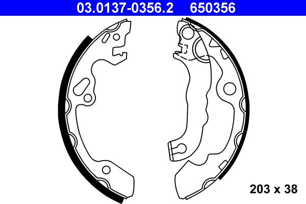 ATE 03.0137-0356.2 - Brake Shoe Set autospares.lv