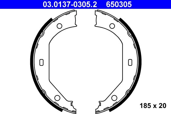 ATE 03.0137-0305.2 - Brake Shoe Set, parking brake autospares.lv