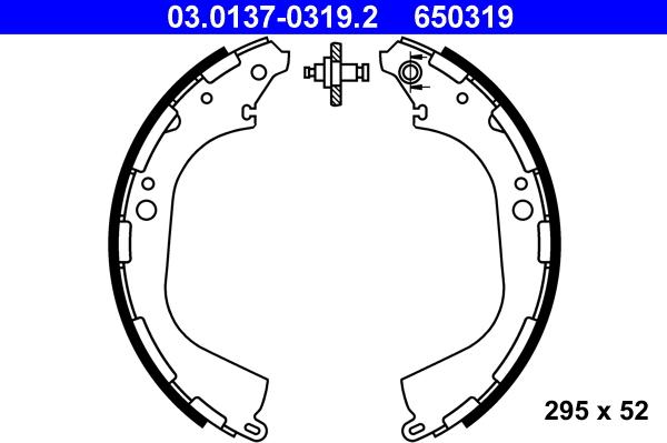 ATE 03.0137-0319.2 - Brake Shoe Set autospares.lv