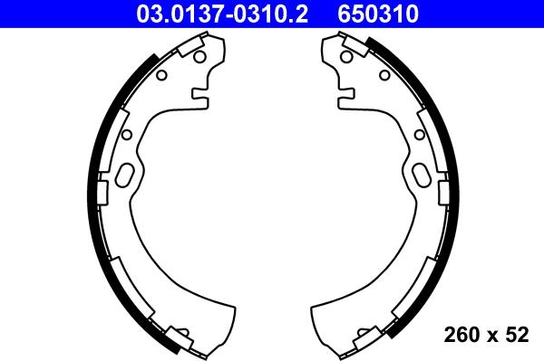 ATE 03.0137-0310.2 - Brake Shoe Set autospares.lv