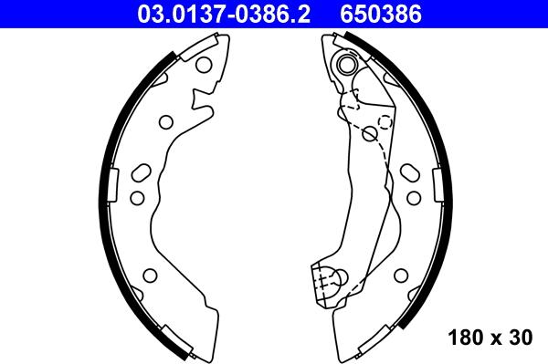 ATE 03.0137-0386.2 - Brake Shoe Set autospares.lv