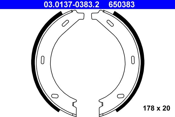 ATE 03.0137-0383.2 - Brake Shoe Set, parking brake autospares.lv