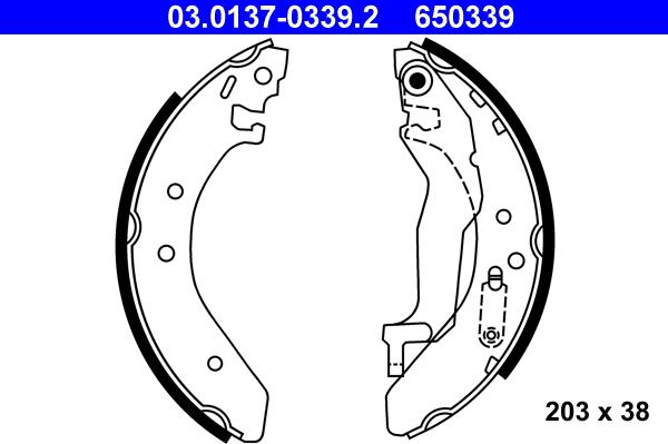 ATE 03.0137-0339.2 - Brake Shoe Set autospares.lv