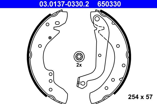 ATE 03.0137-0330.2 - Brake Shoe Set autospares.lv