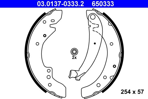 ATE 03.0137-0333.2 - Brake Shoe Set autospares.lv