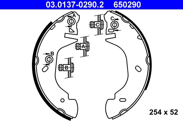 ATE 03.0137-0290.2 - Brake Shoe Set autospares.lv