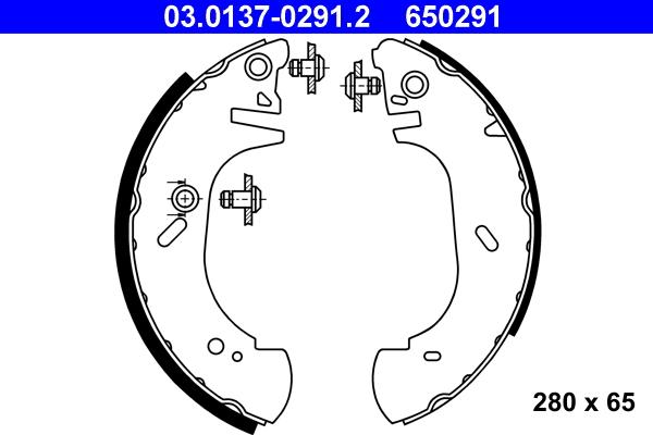 ATE 03.0137-0291.2 - Brake Shoe Set autospares.lv