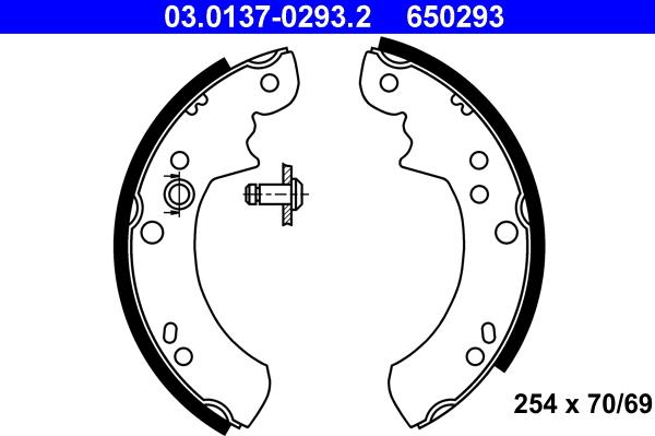 ATE 03.0137-0293.2 - Brake Shoe Set autospares.lv