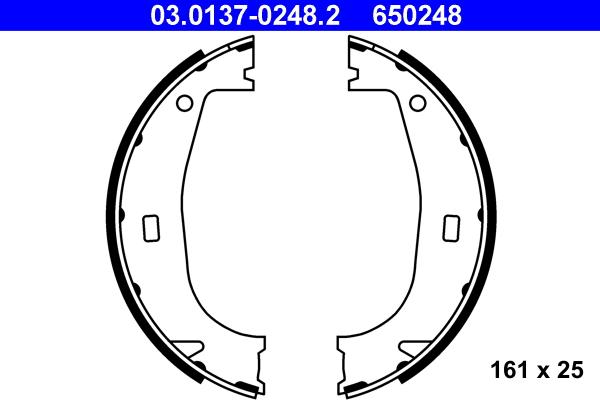 ATE 03.0137-0248.2 - Brake Shoe Set, parking brake autospares.lv