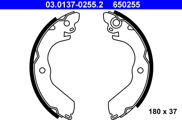 ATE 03.0137-0255.2 - Brake Shoe Set autospares.lv