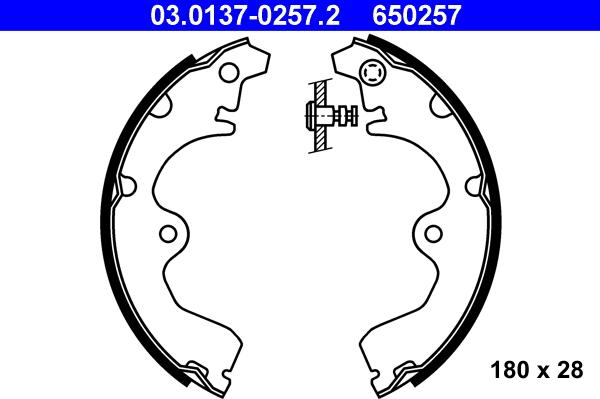 ATE 03.0137-0257.2 - Brake Shoe Set autospares.lv