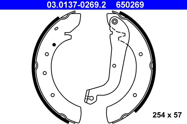 ATE 03.0137-0269.2 - Brake Shoe Set autospares.lv