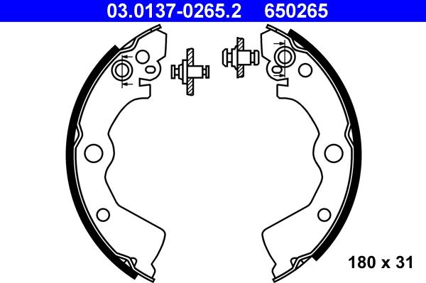 ATE 03.0137-0265.2 - Brake Shoe Set autospares.lv