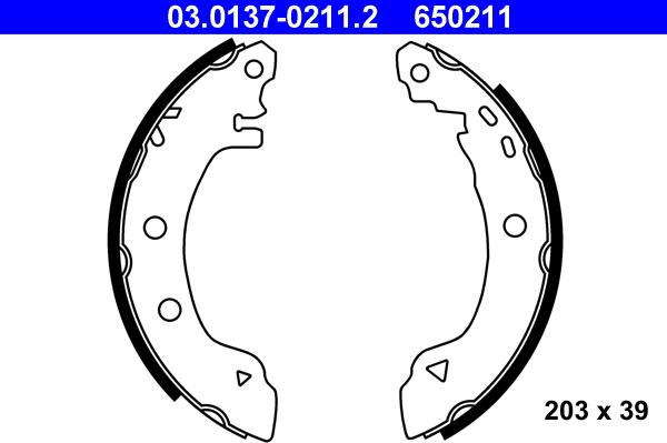 ATE 03.0137-0211.2 - Brake Shoe Set autospares.lv