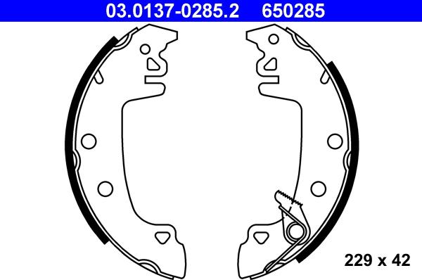 ATE 03.0137-0285.2 - Brake Shoe Set autospares.lv