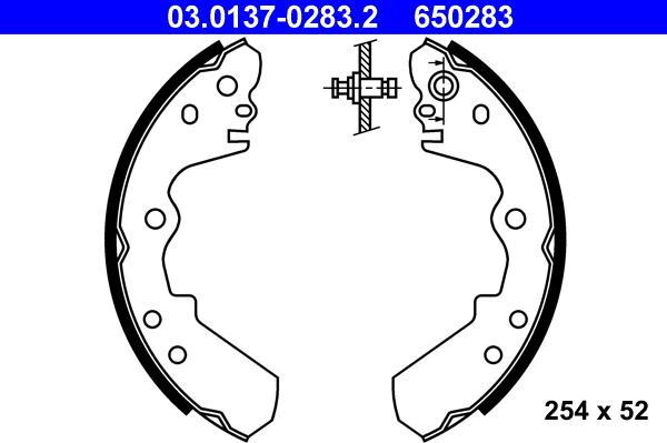 ATE 03.0137-0283.2 - Brake Shoe Set autospares.lv