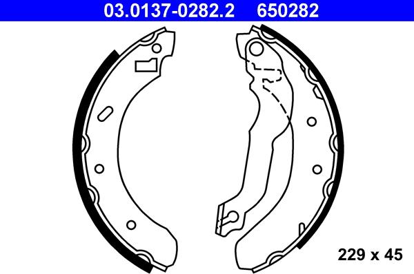 ATE 03.0137-0282.2 - Brake Shoe Set autospares.lv