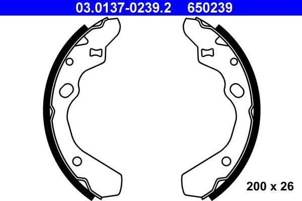 ATE 03.0137-0239.2 - Brake Shoe Set autospares.lv