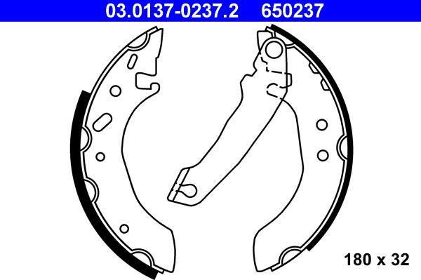 ATE 03.0137-0237.2 - Brake Shoe Set autospares.lv