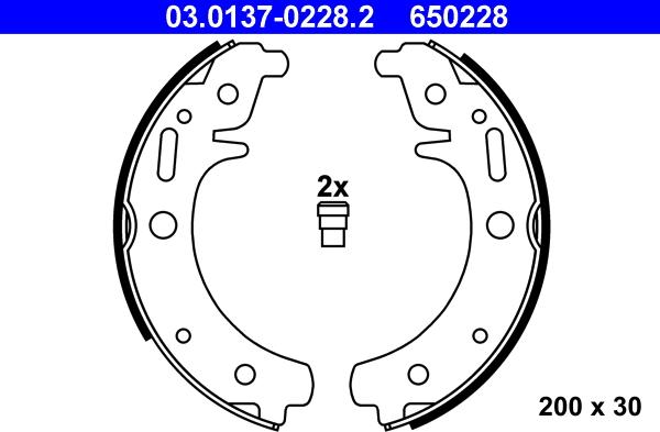 ATE 03.0137-0228.2 - Brake Shoe Set autospares.lv