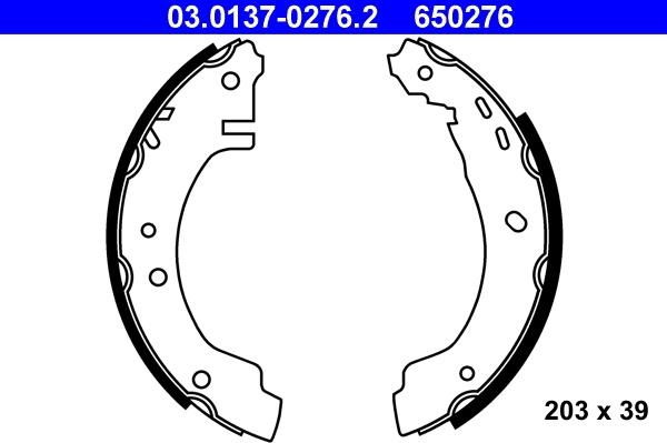 ATE 03.0137-0276.2 - Brake Shoe Set autospares.lv