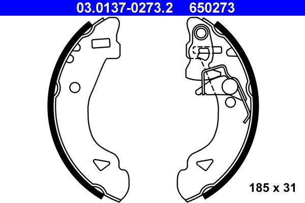 ATE 03.0137-0273.2 - Brake Shoe Set autospares.lv