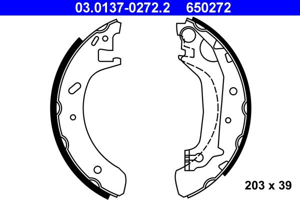 ATE 03.0137-0272.2 - Brake Shoe Set autospares.lv