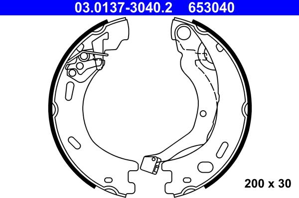 ATE 03.0137-3040.2 - Brake Shoe Set, parking brake autospares.lv