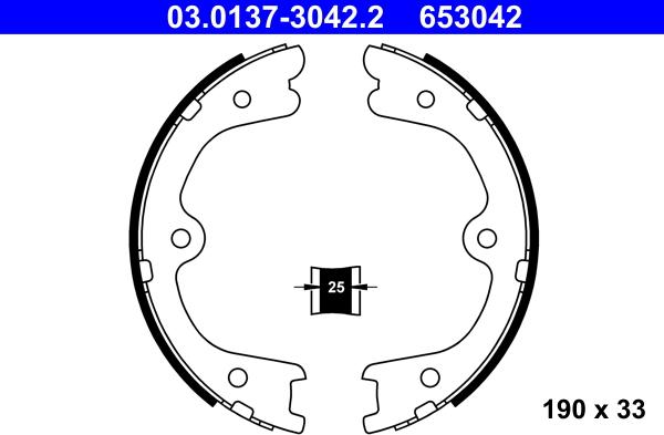 ATE 03.0137-3042.2 - Brake Shoe Set, parking brake autospares.lv