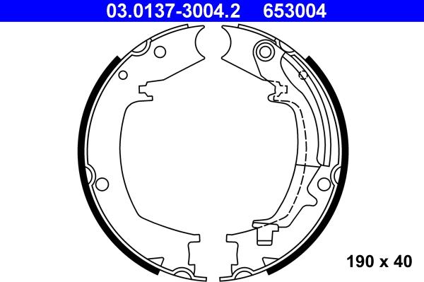 ATE 03.0137-3004.2 - Brake Shoe Set, parking brake autospares.lv