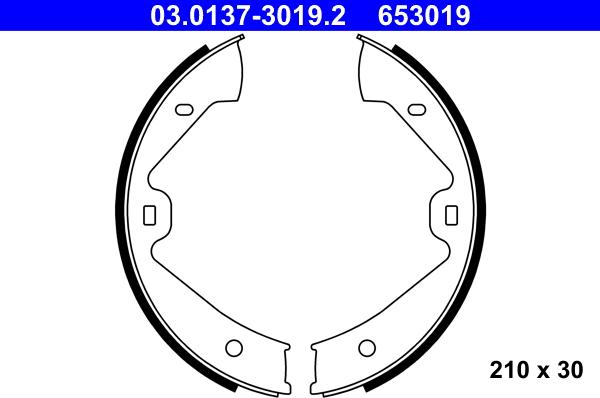 ATE 03.0137-3019.2 - Brake Shoe Set, parking brake autospares.lv