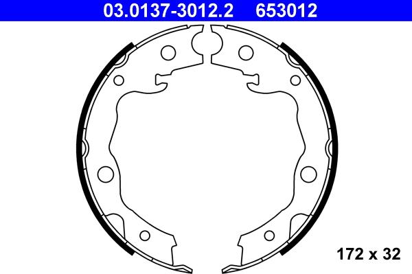 ATE 03.0137-3012.2 - Brake Shoe Set, parking brake autospares.lv