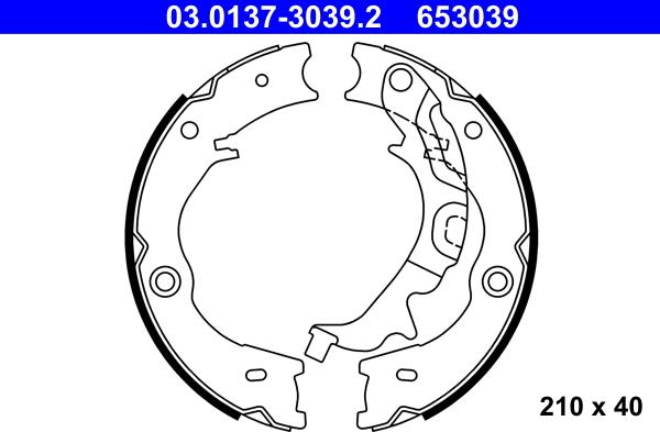 ATE 03.0137-3039.2 - Brake Shoe Set, parking brake autospares.lv