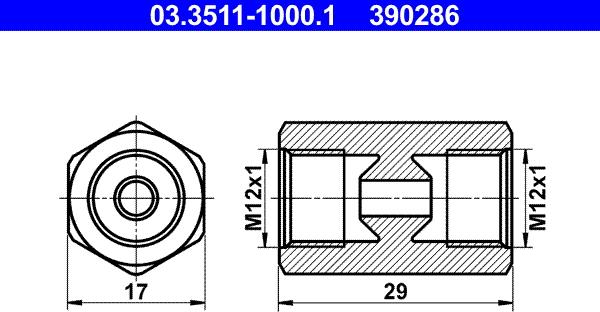 ATE 03.3511-1000.1 - Adapter, brake lines autospares.lv