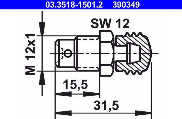 ATE 03.3518-1501.2 - Breather Screw / Valve autospares.lv