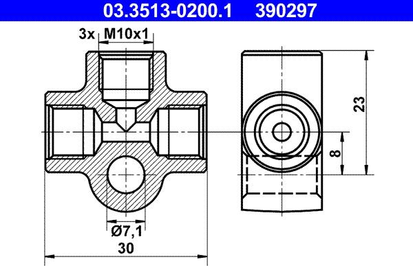 ATE 03.3513-0200.1 - Connector, pipes autospares.lv