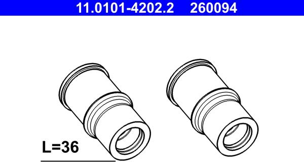 ATE 11.0101-4202.2 - Guide Sleeve Kit, brake caliper autospares.lv
