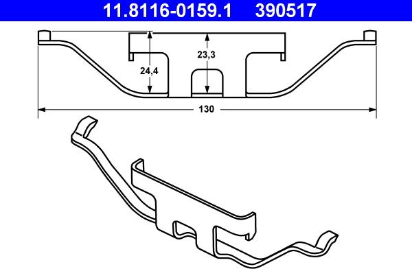 ATE 11.8116-0159.1 - Spring, brake caliper autospares.lv