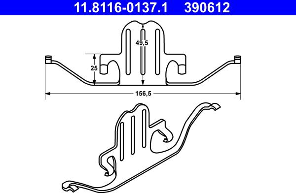 ATE 11.8116-0137.1 - Spring, brake caliper autospares.lv