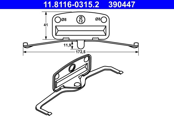 ATE 11.8116-0315.2 - Spring, brake caliper autospares.lv