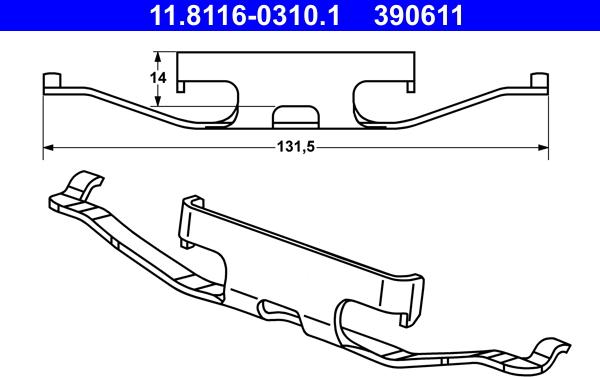 ATE 11.8116-0310.1 - Spring, brake caliper autospares.lv